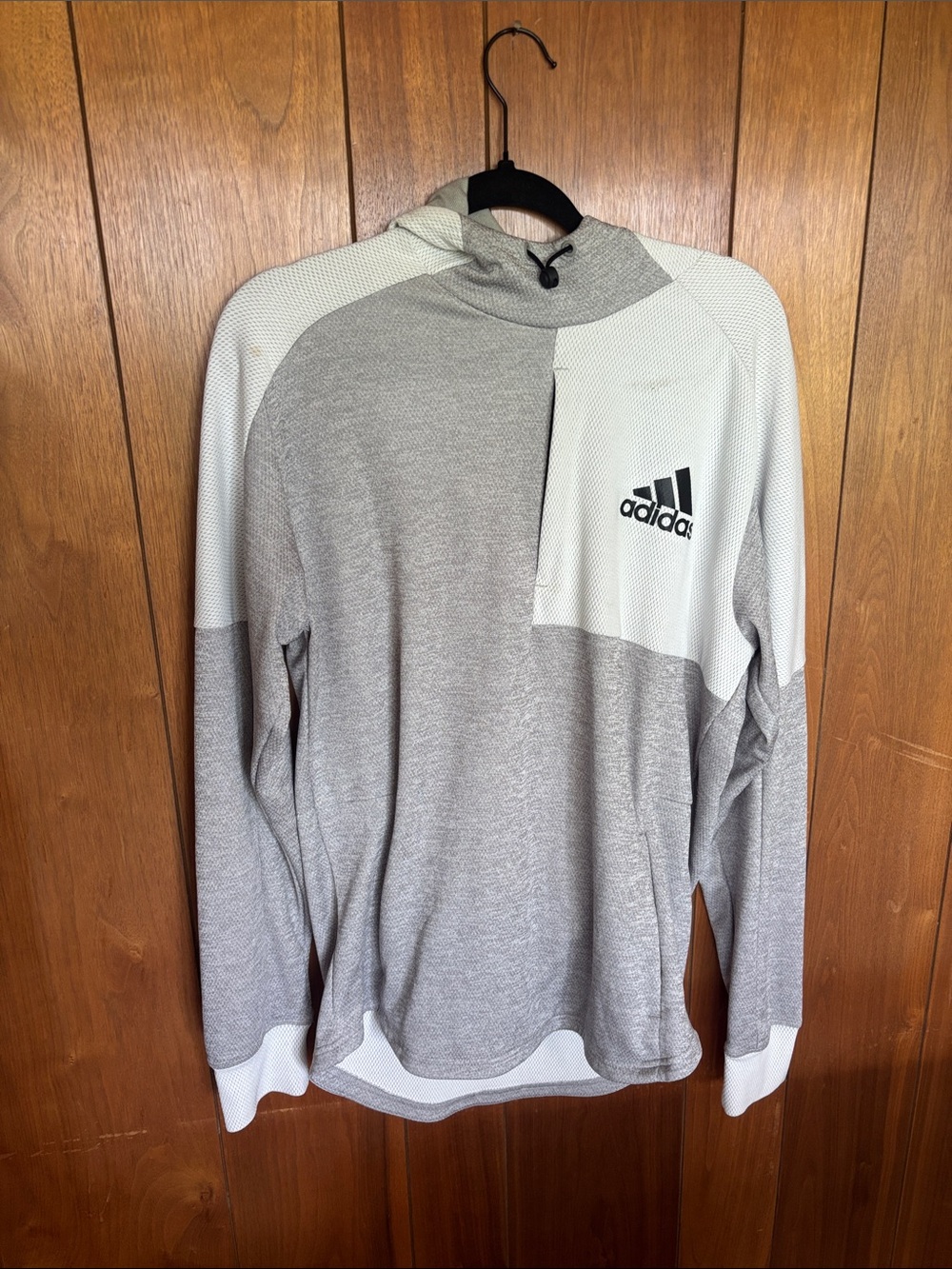 adidas Gray and White Men’s Hooded Pullover
